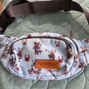 Blue Frenchie Print Fanny Pack